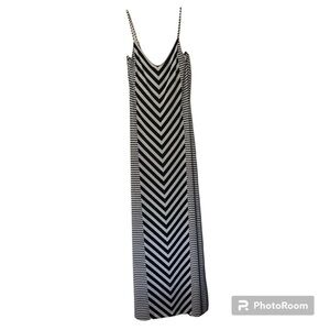 Moa Moa Black White Chevron Maxi Dress